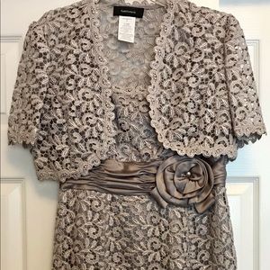 Gray Lace Evening Dress